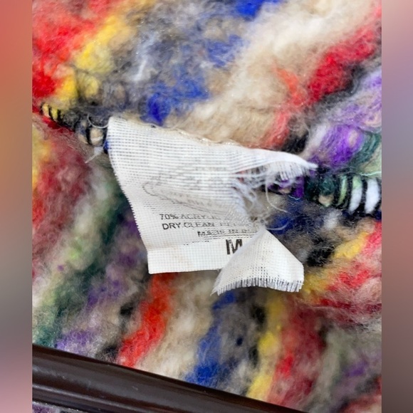 Molina Mexican Baja Hoodie Hippie Surf Poncho Sweater Size Medium Multicolor - Picture 11 of 11